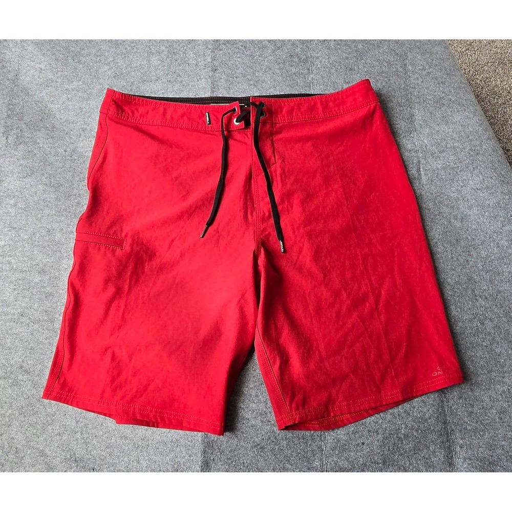 NWOT O'neill Red Hyperfreak Heat Lifeguard 19" Boardshorts Size 36 quick-dry